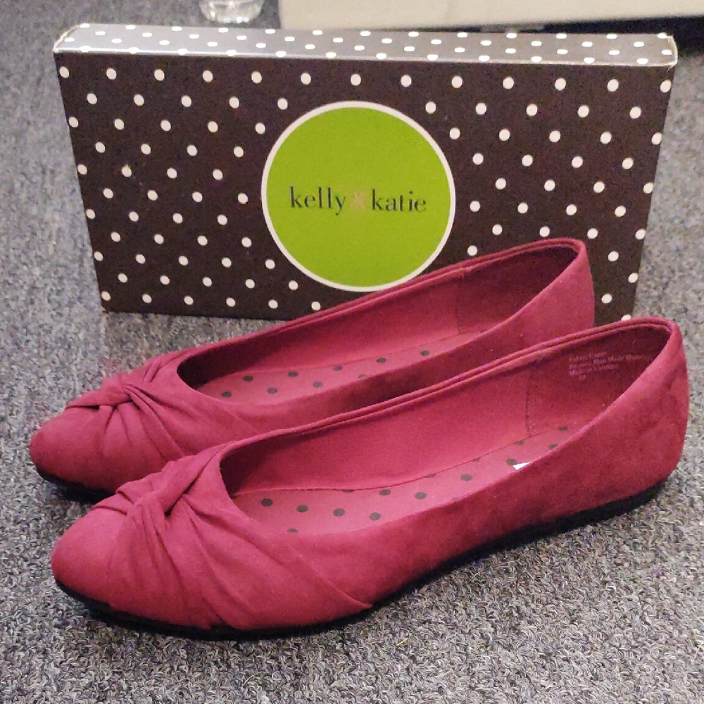 Kelly & Katie Pink Ballet Flats with Pleated Detail